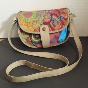 Desigual Crossbody Taupe Multicolored Handbag